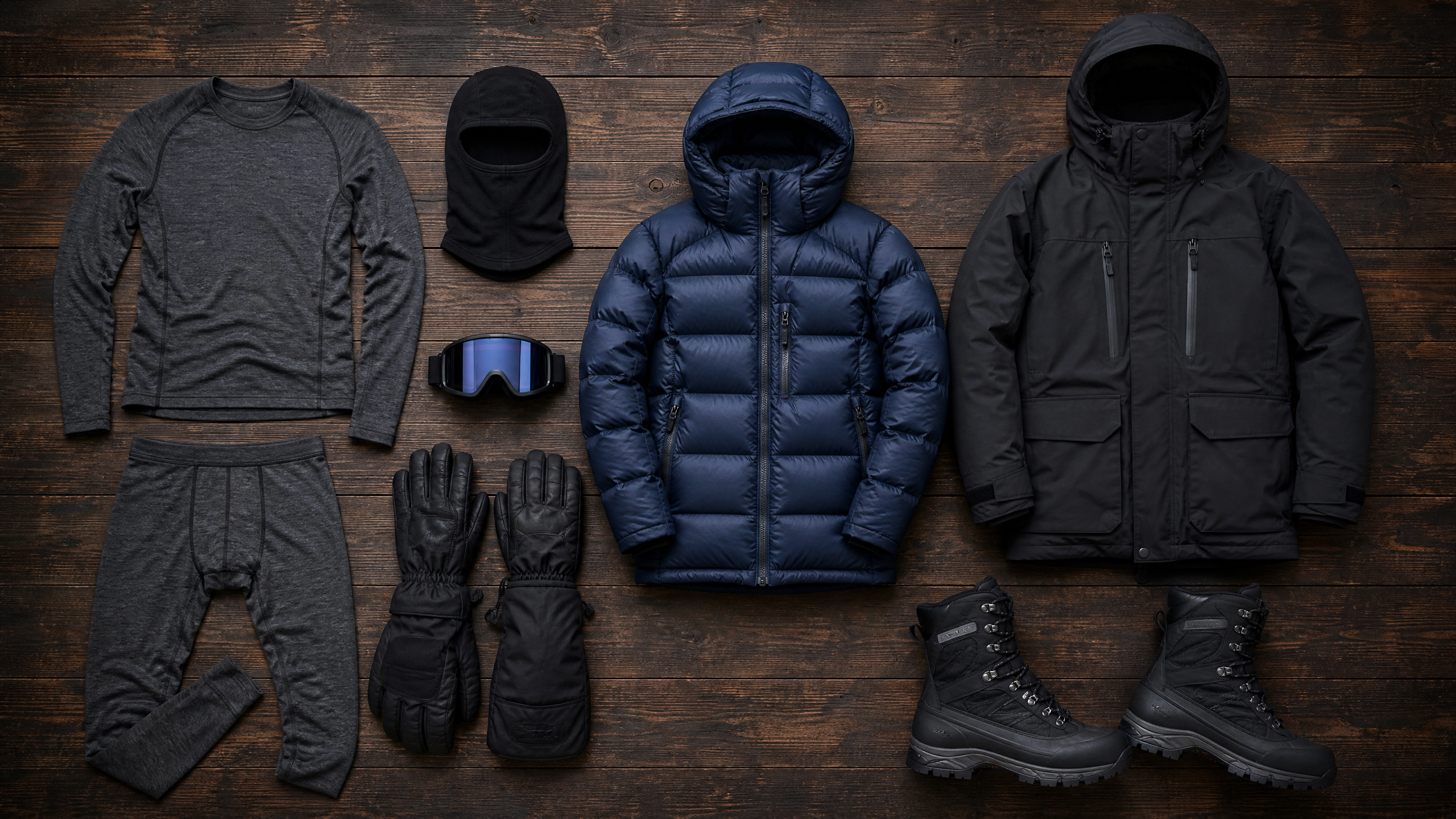 极地防寒装备分层展示从内层到外层的‍完整穿搭方案
